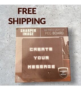 Sharper Image Brown Illuminated Peg Board Sign